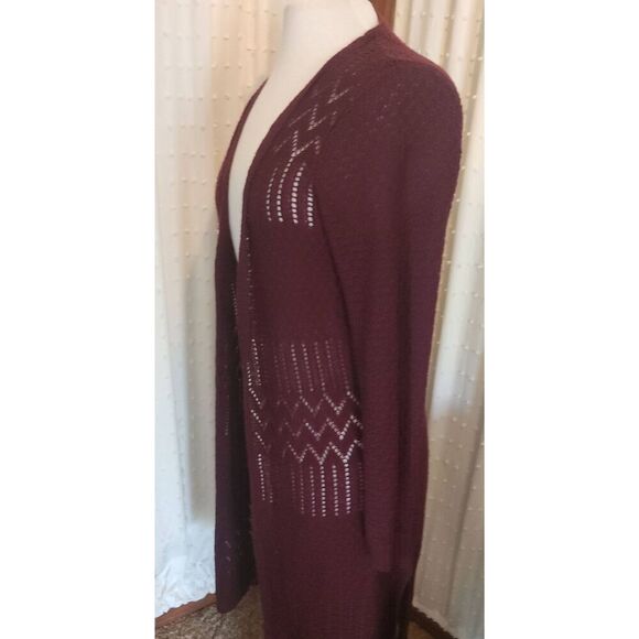 C10 Love Always long burgandy cardigan - Picture 12 of 12